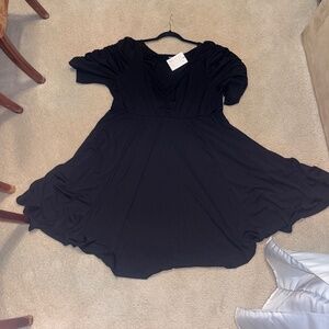 Size 24  Chic Black Fit & Flare Dress